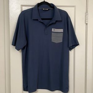 Travis Mathew Gray and Blue Polo Shirt Casual